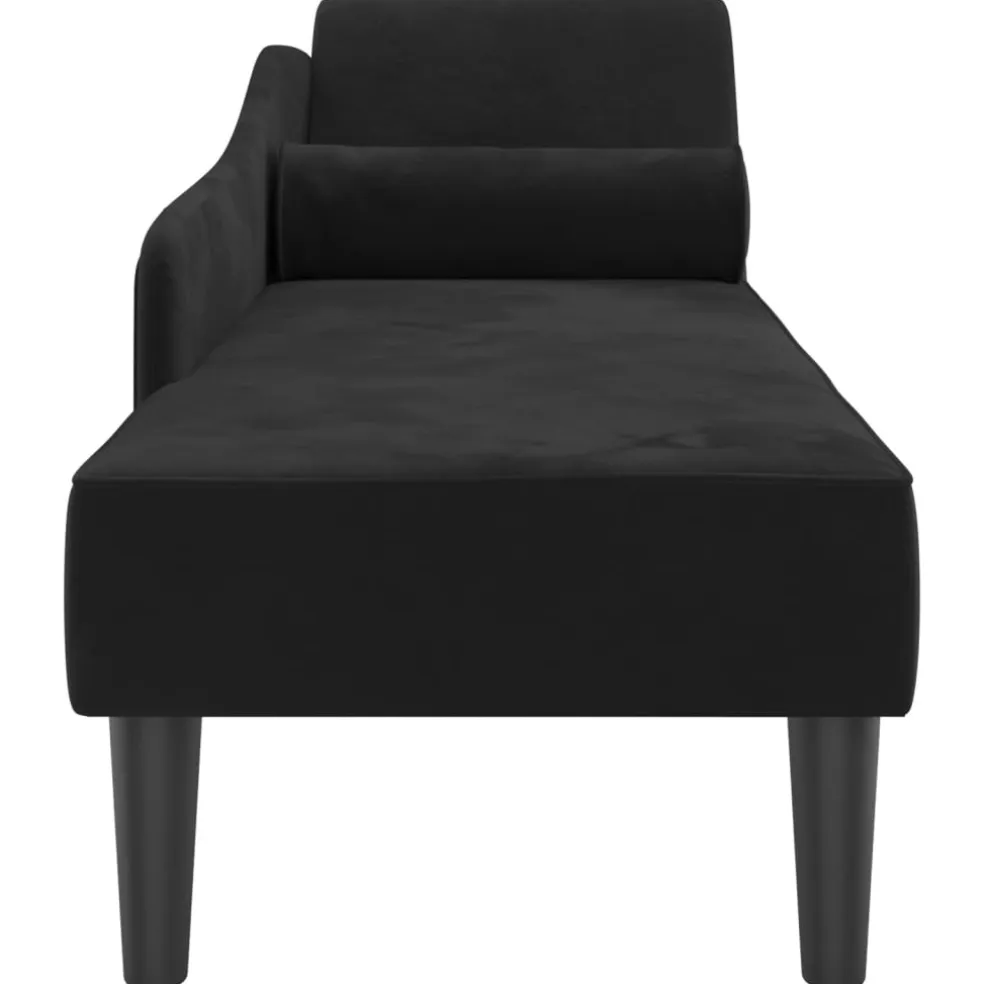vidaXL Chaise longue met kussens stof wijnrood