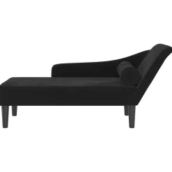 vidaXL Chaise longue met kussens stof wijnrood