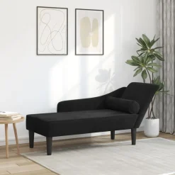 vidaXL Chaise longue met kussens stof wijnrood
