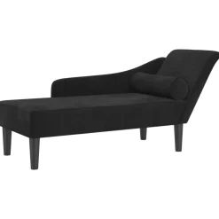 vidaXL Chaise longue met kussens stof wijnrood