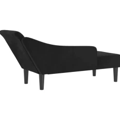 vidaXL Chaise longue met kussens stof wijnrood