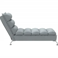 vidaXL Chaise longue met kussen en rechterarmleuning fluweel geel