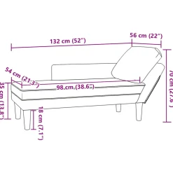 vidaXL Chaise longue met kussen corduroy stof donkergroen