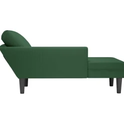 vidaXL Chaise longue met kussen corduroy stof donkergroen
