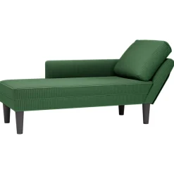 vidaXL Chaise longue met kussen corduroy stof donkergroen