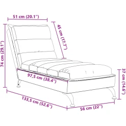 vidaXL Chaise longue met kussens stof donkergrijs