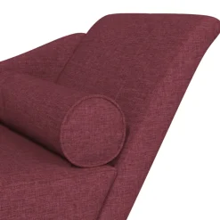 vidaXL Chaise longue met kussens stof lichtgrijs