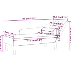 vidaXL Chaise longue met kussens stof wijnrood