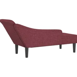 vidaXL Chaise longue met kussens stof wijnrood