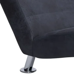 vidaXL Chaise longue met kussen kunstsuède grijs
