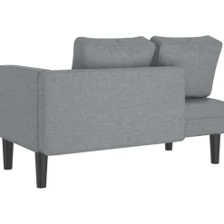 vidaXL Chaise longue met kussens stof lichtgrijs