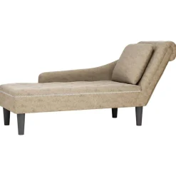 vidaXL Chaise longue met kussen&rechterarmleuning kunstleer lichtgrijs