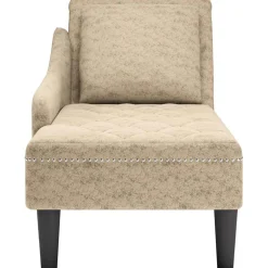 vidaXL Chaise longue met kussen&rechterarmleuning kunstleer lichtgrijs