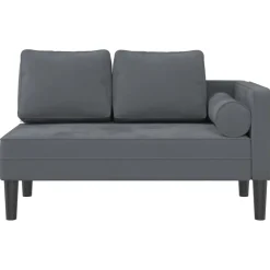 vidaXL Chaise longue met kussens fluweel donkergrijs