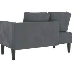 vidaXL Chaise longue met kussens fluweel donkergrijs