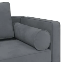 vidaXL Chaise longue met kussens fluweel donkergrijs