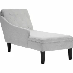 vidaXL Chaise longue met kussen corduroy stof blauw