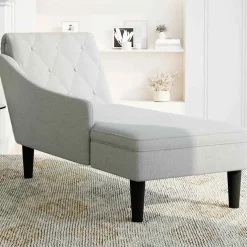 vidaXL Chaise longue met kussen corduroy stof blauw