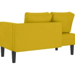 vidaXL Chaise longue met kussens fluweel geel