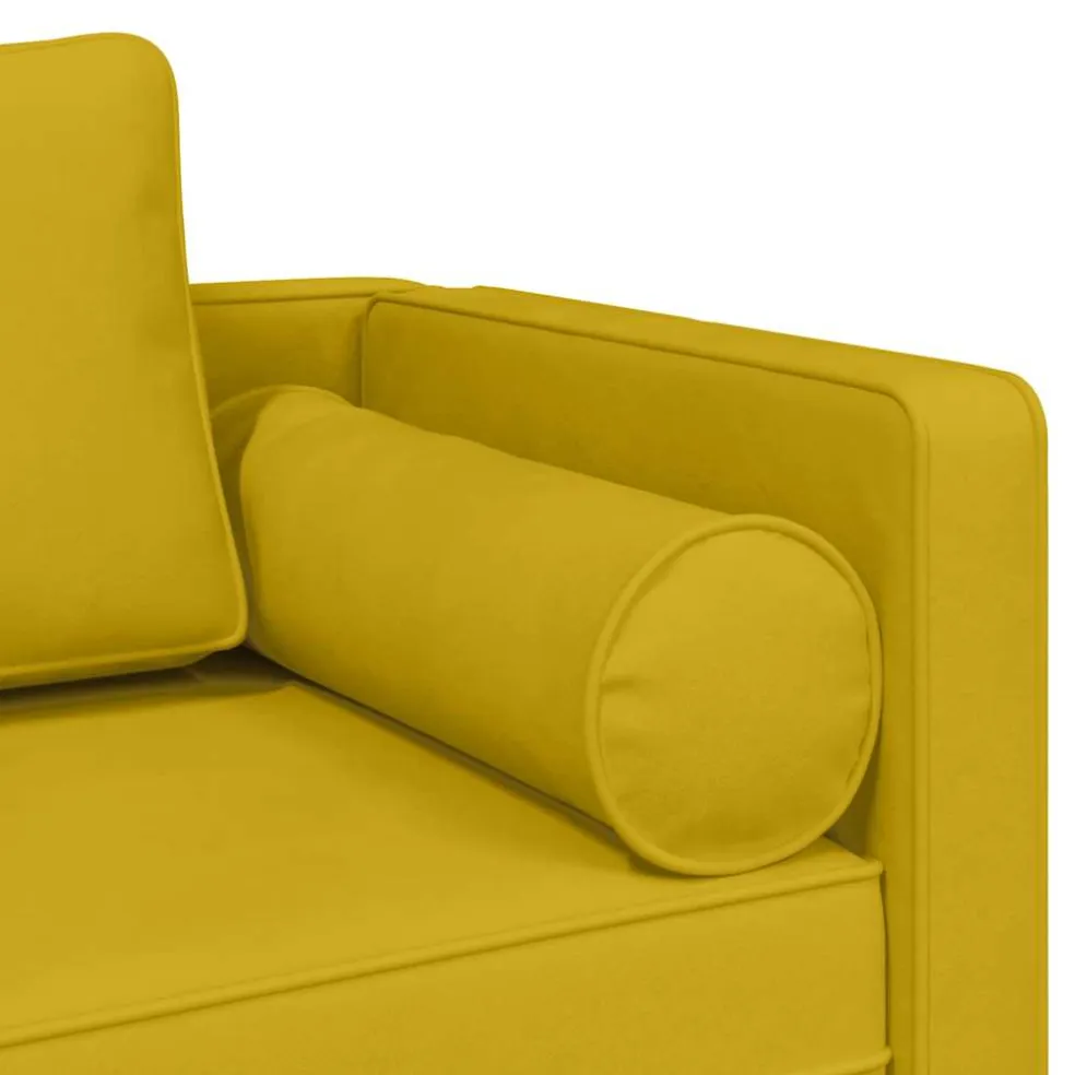 vidaXL Chaise longue met kussens fluweel geel