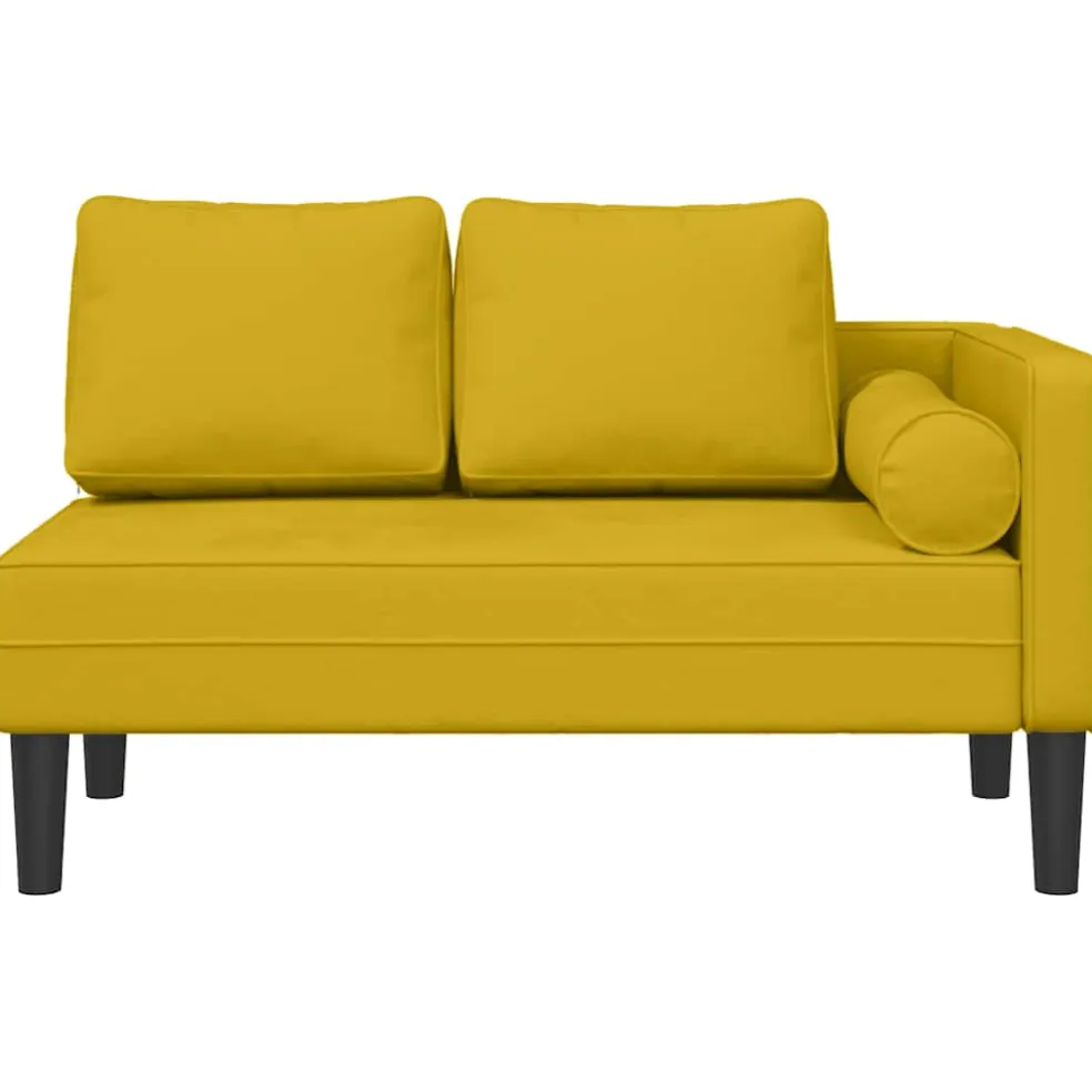 vidaXL Chaise longue met kussens fluweel geel