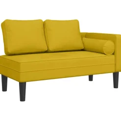vidaXL Chaise longue met kussens fluweel geel