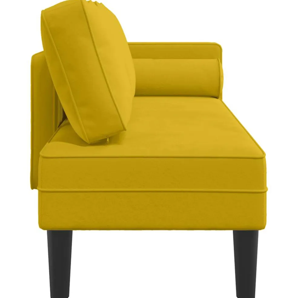 vidaXL Chaise longue met kussens fluweel geel