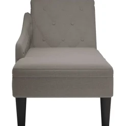 vidaXL Chaise longue met kussen en rechterarmleuning stof taupe