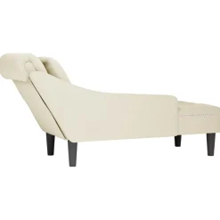 vidaXL Chaise longue met kussen en rechterarmleuning fluweel blauw