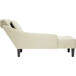 vidaXL Chaise longue met kussen en rechterarmleuning fluweel blauw