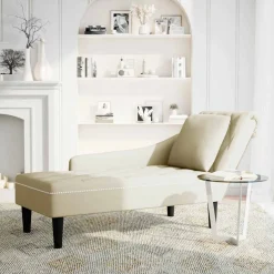 vidaXL Chaise longue met kussen en rechterarmleuning fluweel blauw