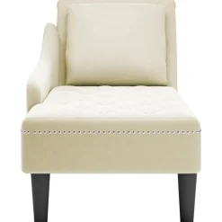 vidaXL Chaise longue met kussen en rechterarmleuning fluweel blauw