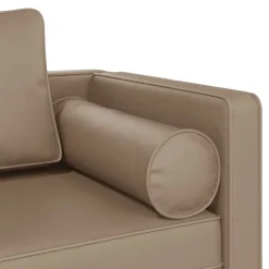 vidaXL Chaise longue met kussens stof bruin