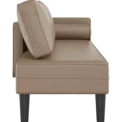 vidaXL Chaise longue met kussens kunstleer cappuccino