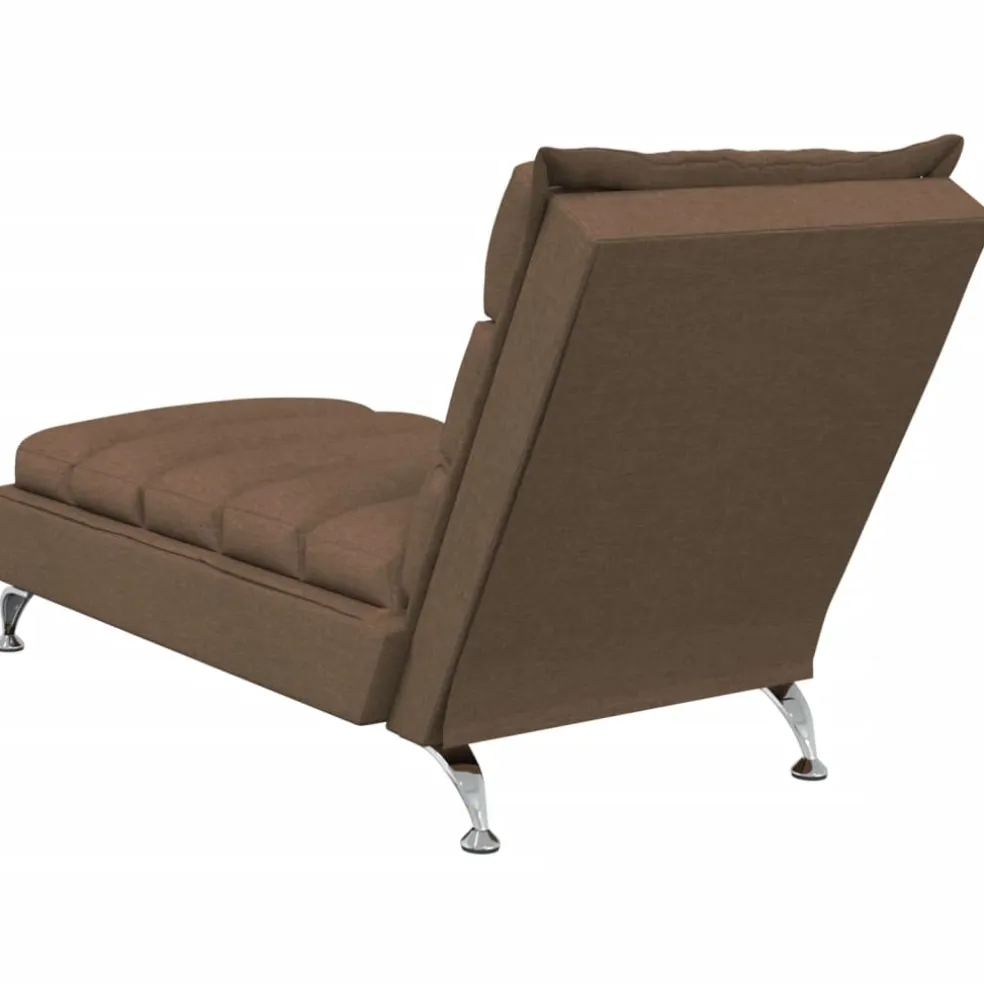 vidaXL Chaise longue met kussens stof bruin
