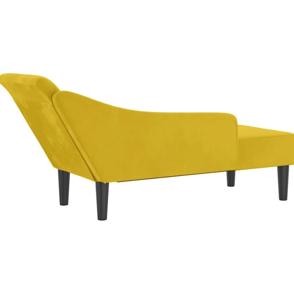 vidaXL Chaise longue met kussens stof zwart