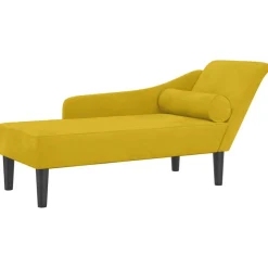 vidaXL Chaise longue met kussens stof zwart