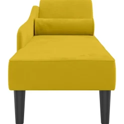 vidaXL Chaise longue met kussens stof zwart