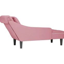 vidaXL Chaise longue met kussen en rechterarmleuning fluweel roze