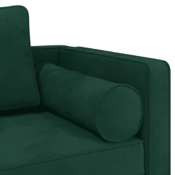 vidaXL Chaise longue met kussens fluweel donkergroen