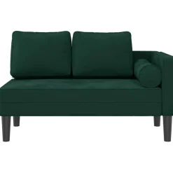 vidaXL Chaise longue met kussens fluweel donkergroen