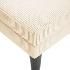 vidaXL Chaise longue met kussen corduroy stof crèmekleurig