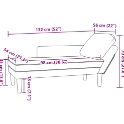 vidaXL Chaise longue met kussen corduroy stof crèmekleurig