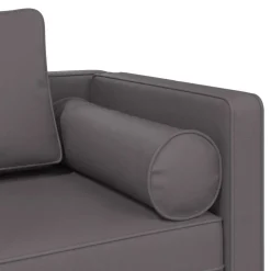vidaXL Chaise longue met kussens kunstleer grijs