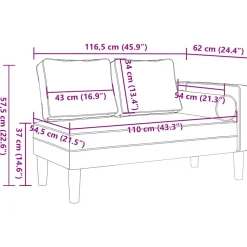 vidaXL Chaise longue met kussens kunstleer grijs