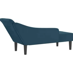 vidaXL Chaise longue met kussens fluweel blauw