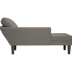 vidaXL Chaise longue met kussen corduroy stof lichtgrijs