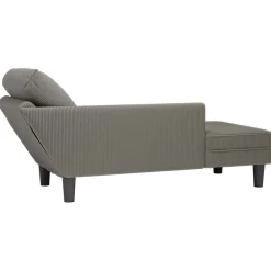 vidaXL Chaise longue met kussen corduroy stof lichtgrijs