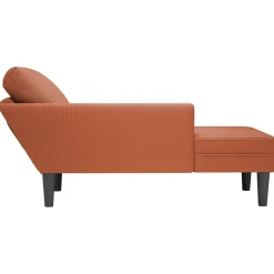 vidaXL Chaise longue met kussen corduroy stof rood oranje