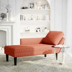 vidaXL Chaise longue met kussen corduroy stof rood oranje
